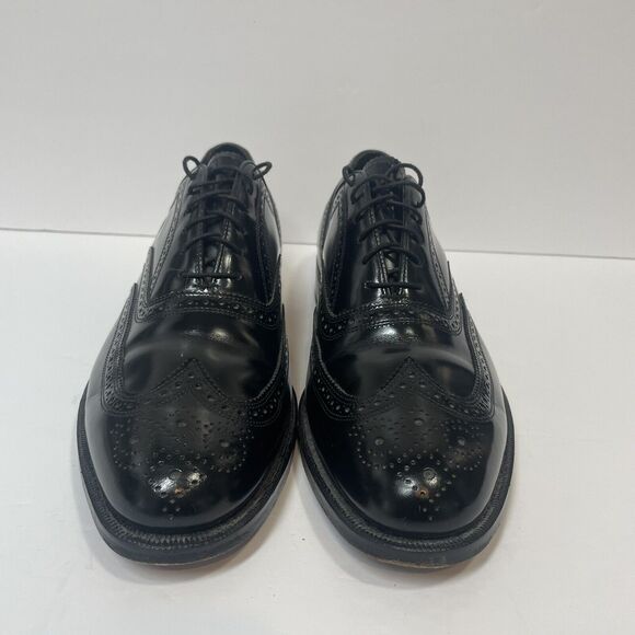 FLORSHEIM Black Lexington Oxford Wingtip Dress Shoe Men's Size 10 1/2 D 76403 - Picture 3 of 12